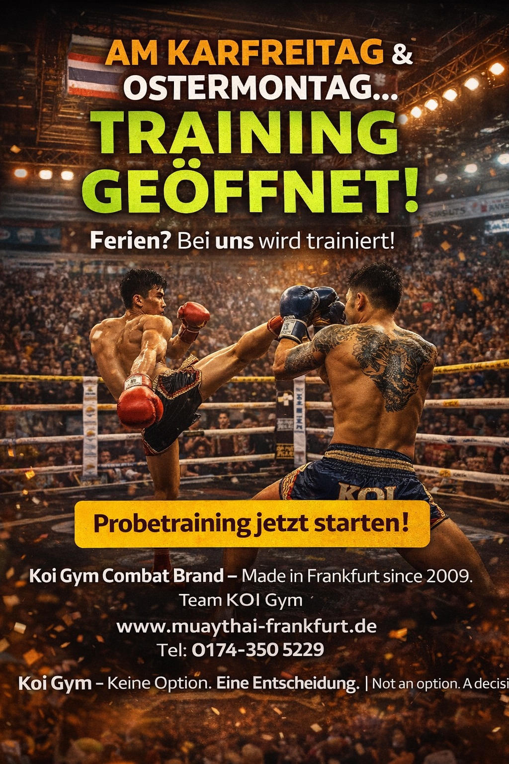 Karfreitag & Ostermontag: Training eröffnet!
